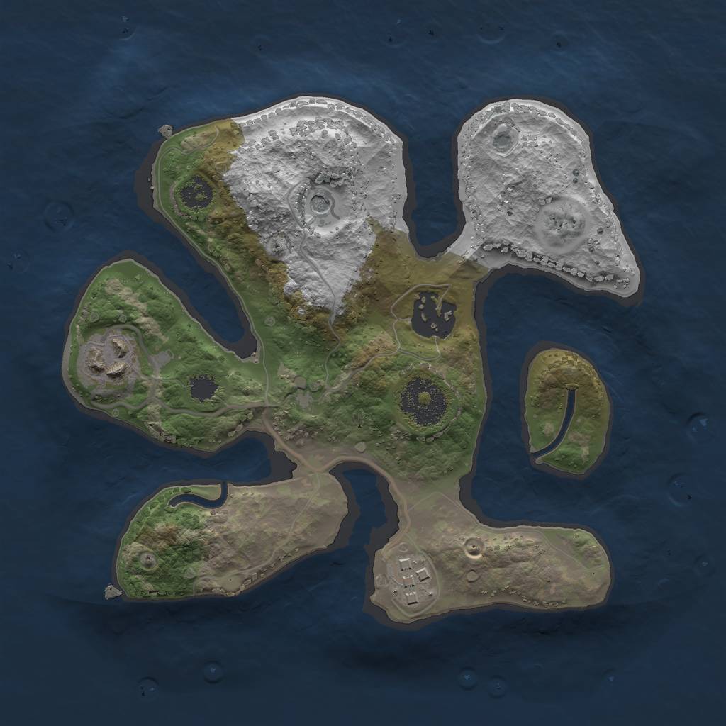 Rust Map: Procedural Map, Size: 2350, Seed: 74125, 6 Monuments