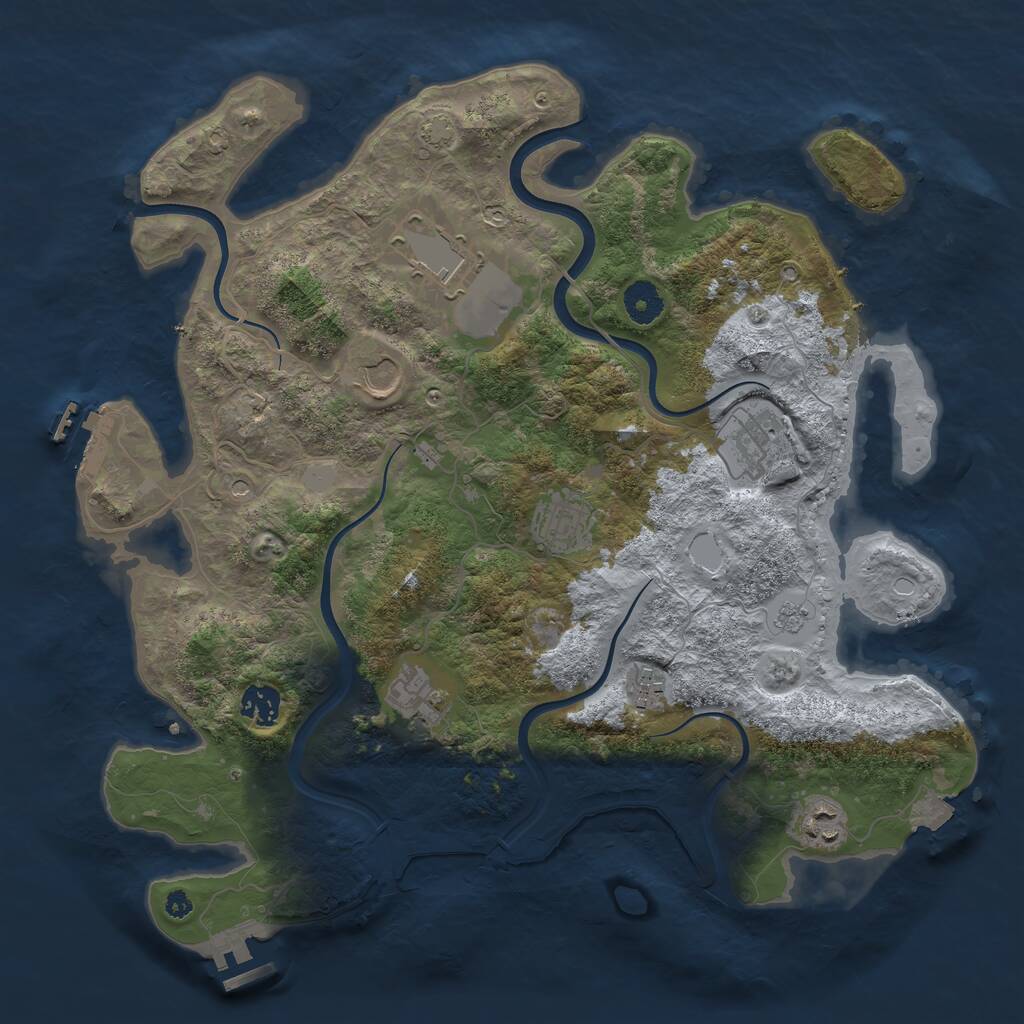Rust Map: Procedural Map, Size: 3800, Seed: 155454, 14 Monuments