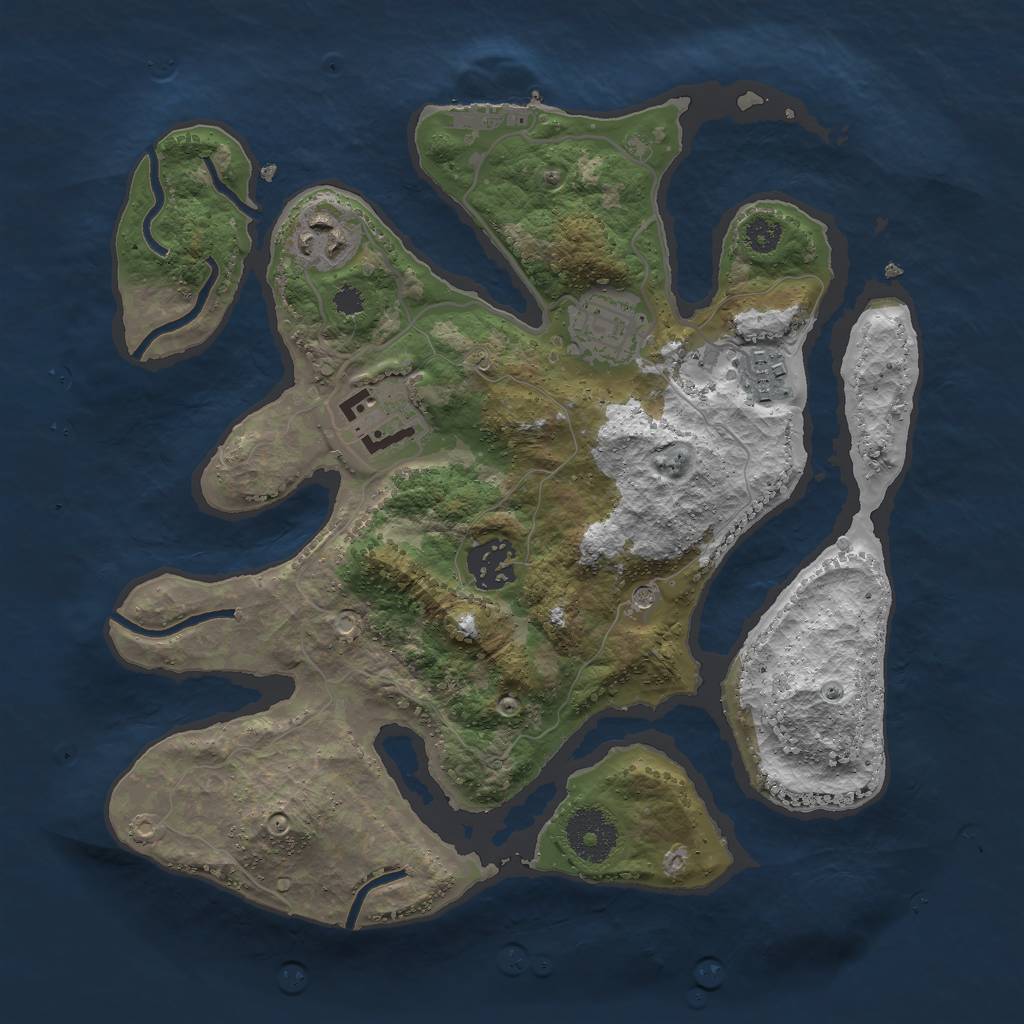 Rust Map: Procedural Map, Size: 3000, Seed: 632812, 9 Monuments