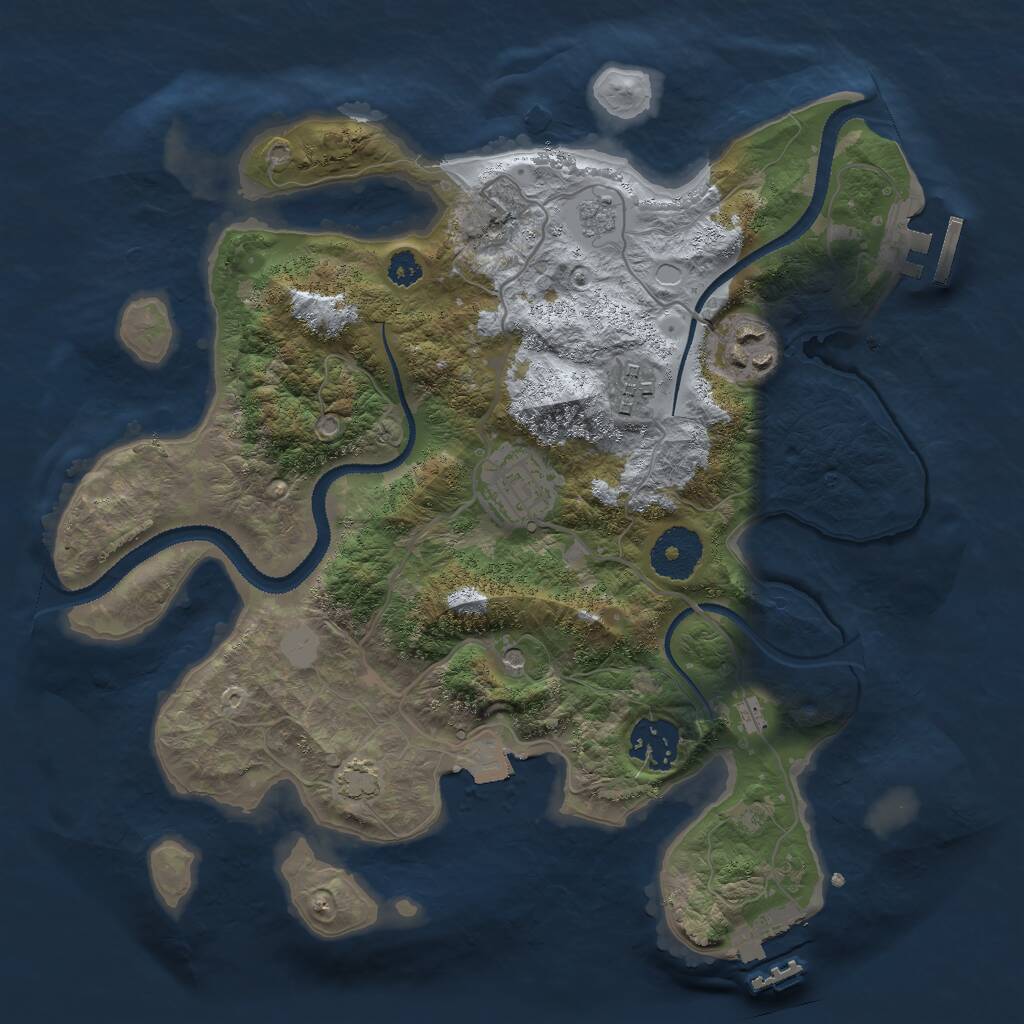 Rust Map: Procedural Map, Size: 3000, Seed: 782844687, 10 Monuments