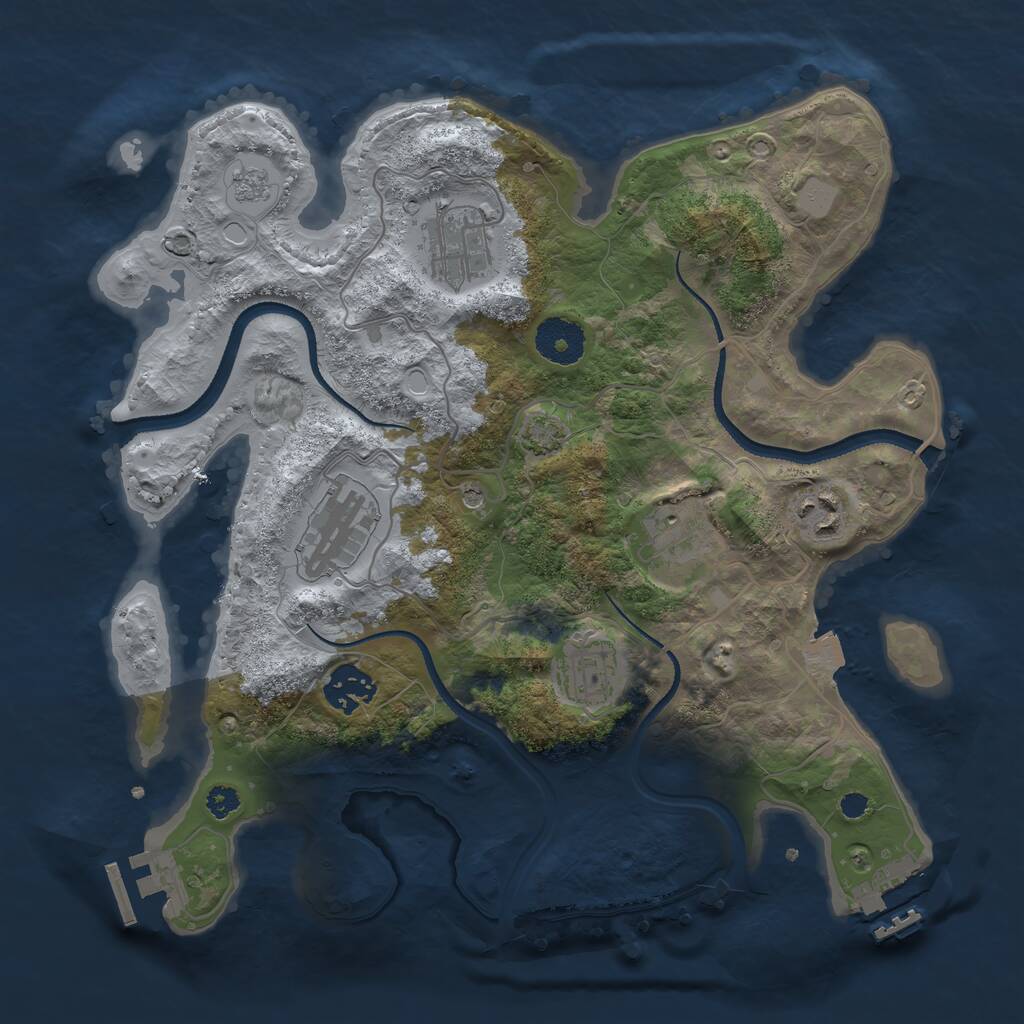 Rust Map: Procedural Map, Size: 3200, Seed: 325471698, 12 Monuments