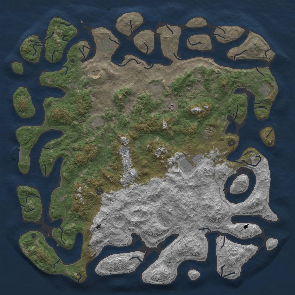 Rust Map: Procedural Map, Size: 5955, Seed: 27954, 15 Monuments