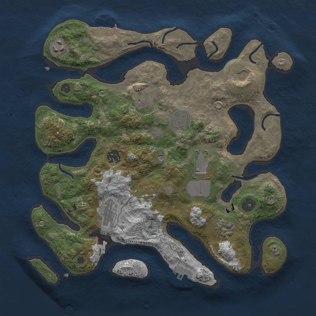 Rust Map: Procedural Map, Size: 3500, Seed: 2147273400, 13 Monuments