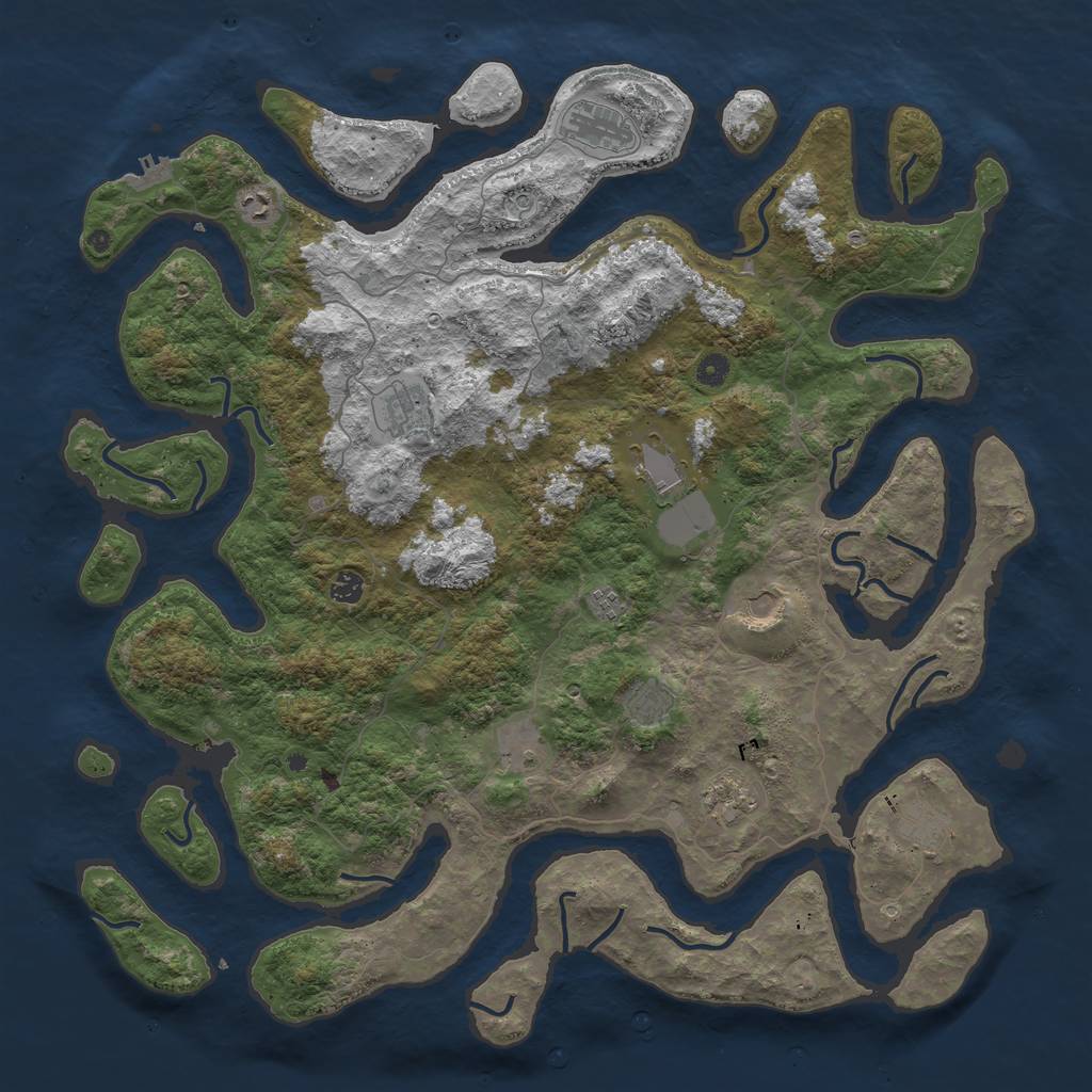 Rust Map: Procedural Map, Size: 5000, Seed: 12323, 15 Monuments