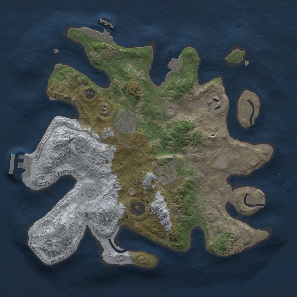 Rust Map: Procedural Map, Size: 3000, Seed: 152545424, 10 Monuments