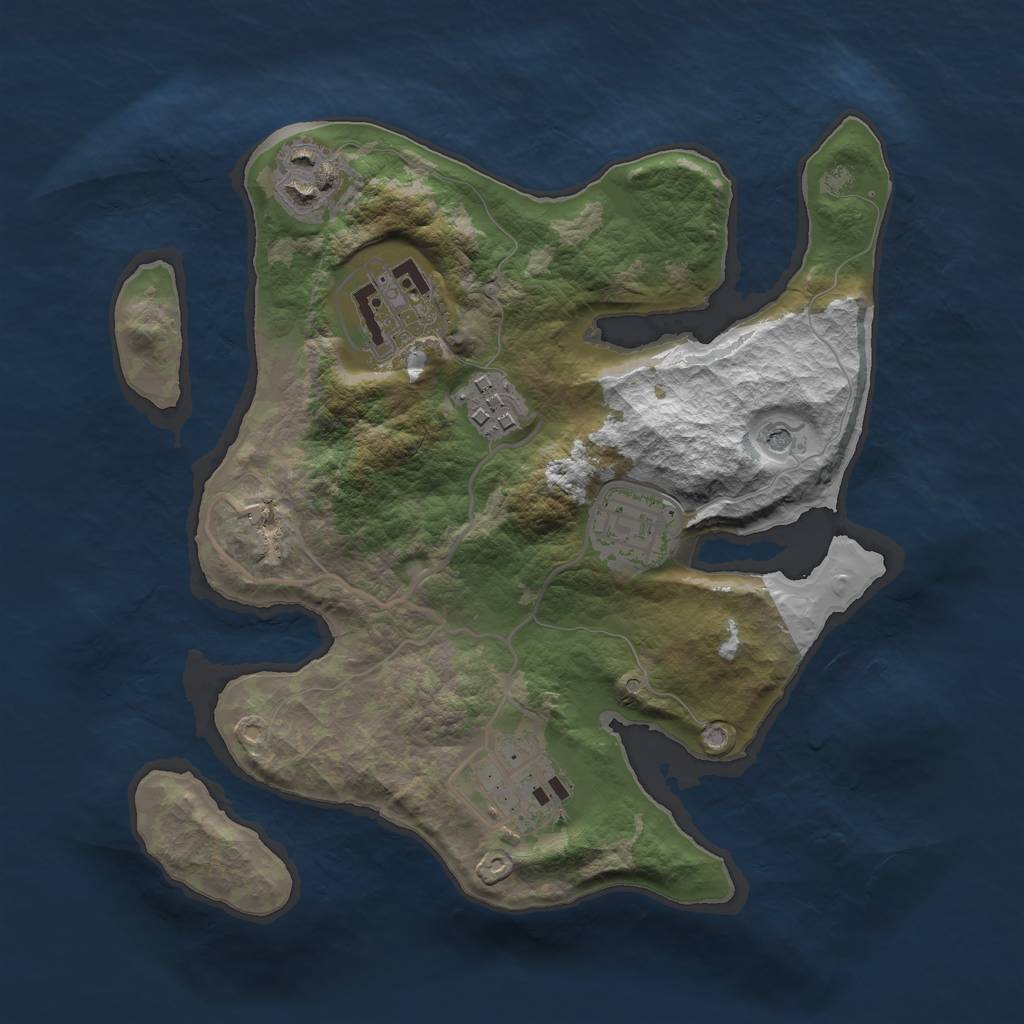 Rust Map: Barren, Size: 2600, Seed: 540278877, 8 Monuments