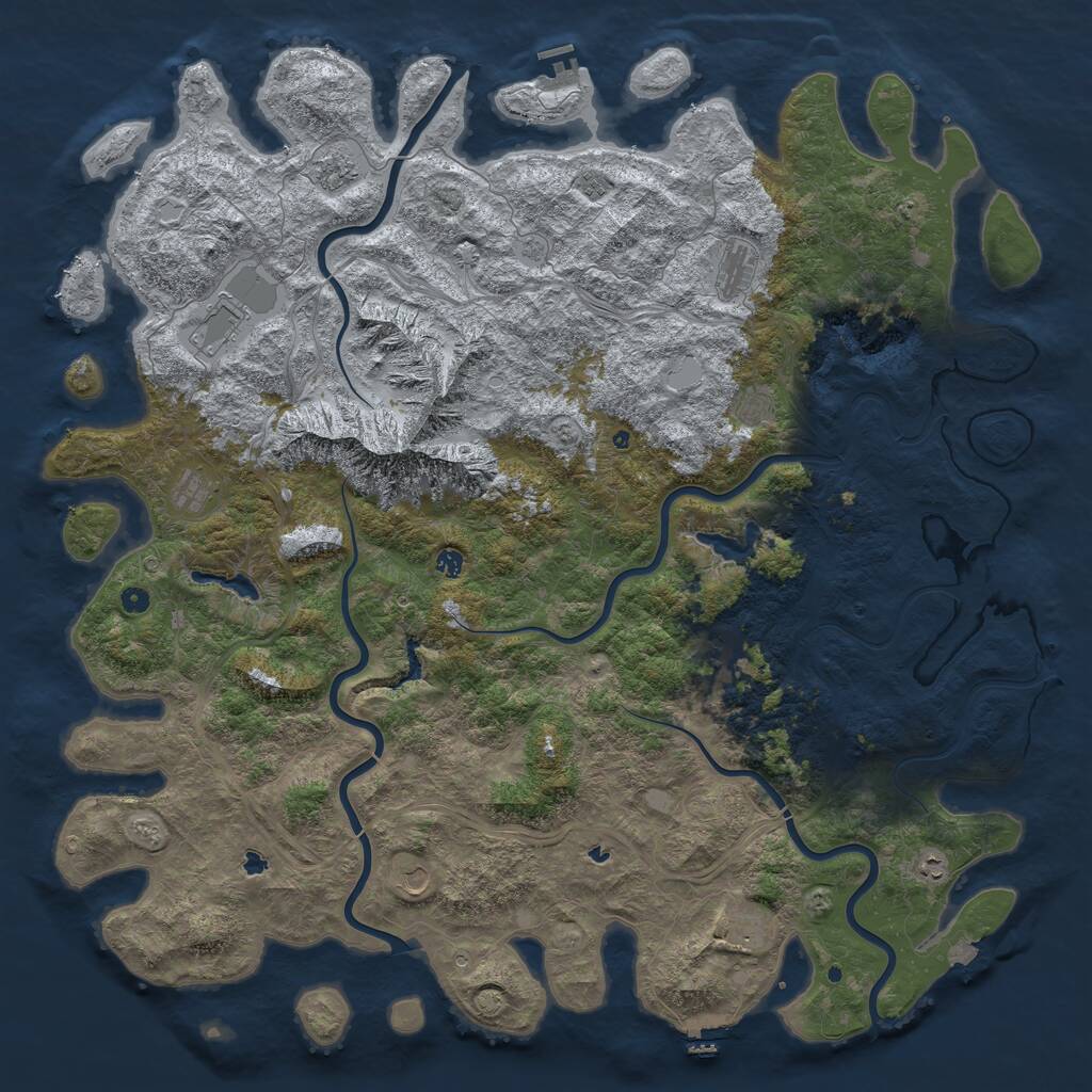 Rust Map: Procedural Map, Size: 5955, Seed: 8996374, 17 Monuments