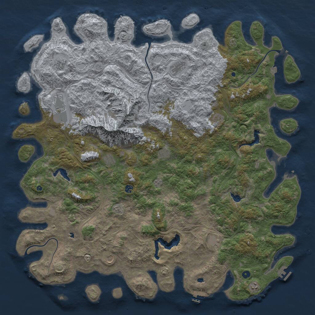 Rust Map: Procedural Map, Size: 5955, Seed: 8996374, 17 Monuments