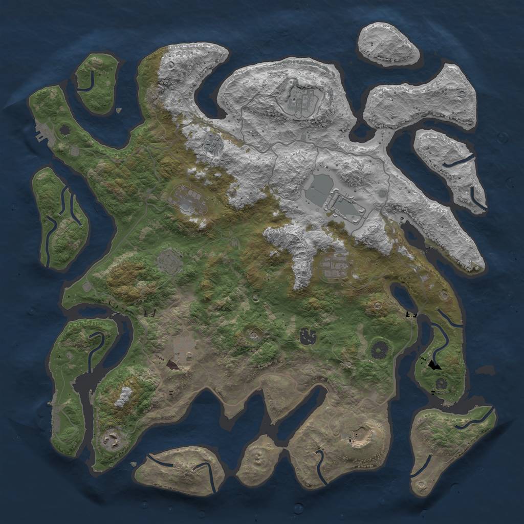 Rust Map: Procedural Map, Size: 4500, Seed: 56685596, 15 Monuments