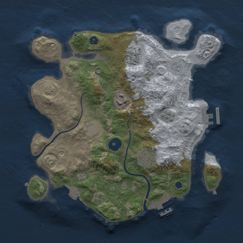 Rust Map: Procedural Map, Size: 2901, Seed: 1400507344, 10 Monuments