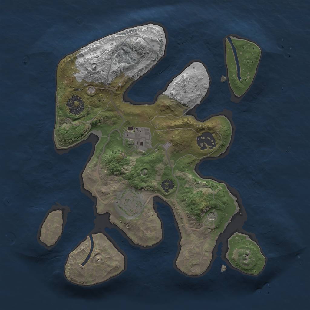 Rust Map: Procedural Map, Size: 2500, Seed: 7005454, 6 Monuments