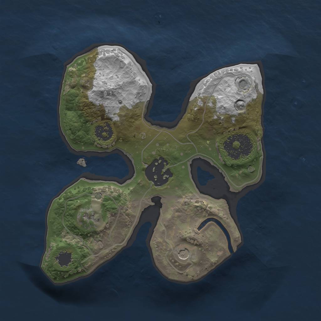 Rust Map: Procedural Map, Size: 1800, Seed: 6763, 4 Monuments