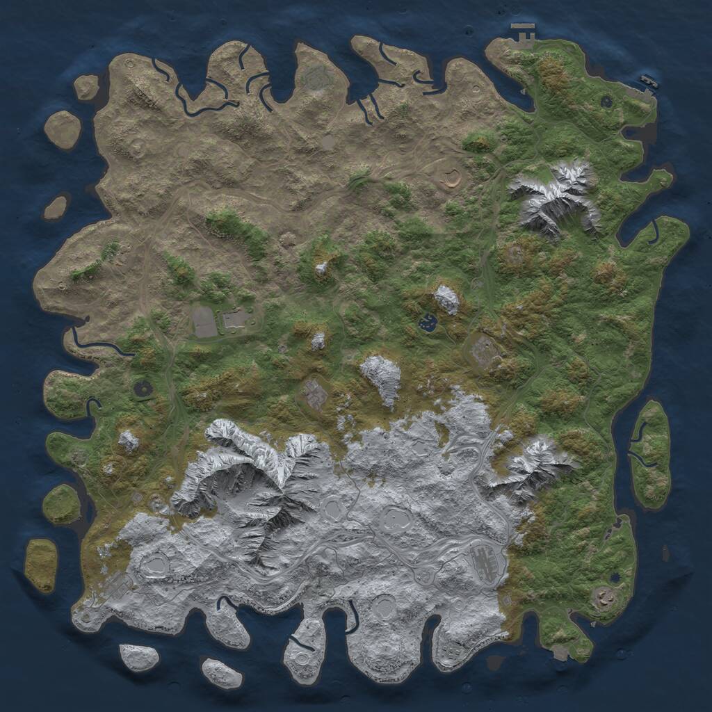 Rust Map: Procedural Map, Size: 6000, Seed: 39083119, 17 Monuments