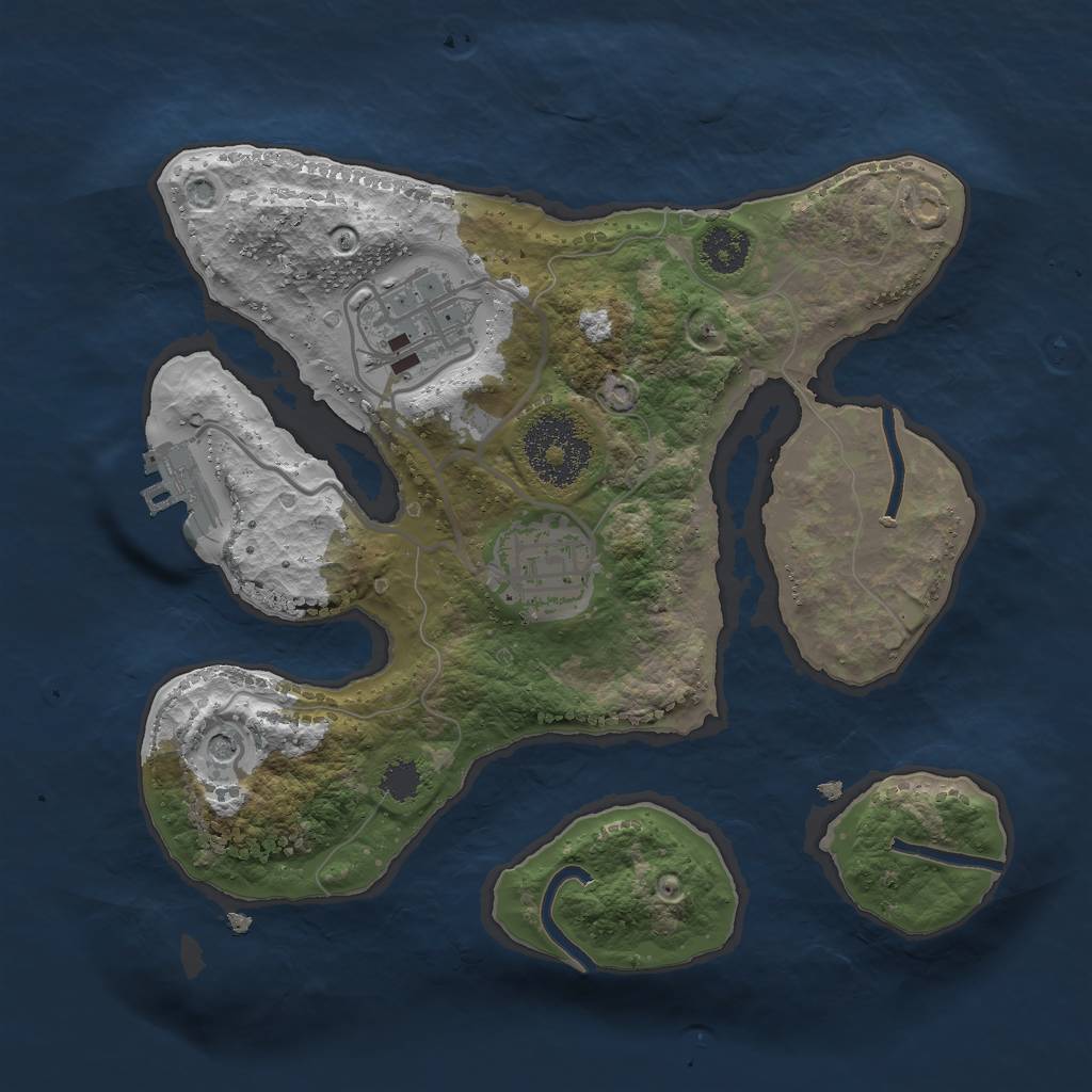 Rust Map: Procedural Map, Size: 2400, Seed: 12, 6 Monuments