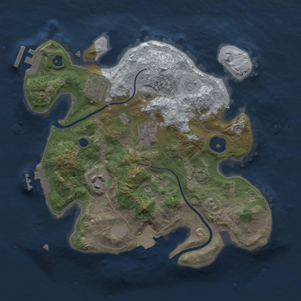 Rust Map: Procedural Map, Size: 2750, Seed: 1722851179, 9 Monuments