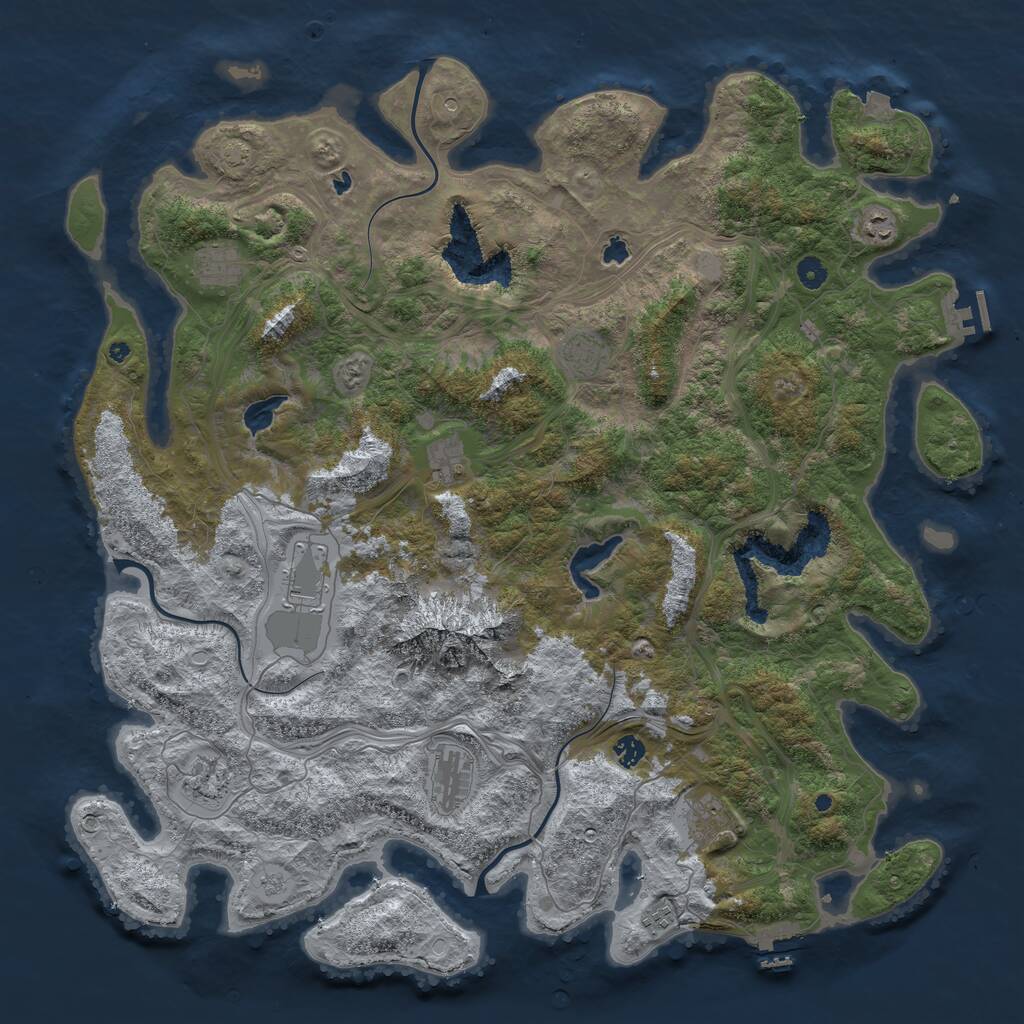 Rust Map: Procedural Map, Size: 5000, Seed: 836429088, 16 Monuments