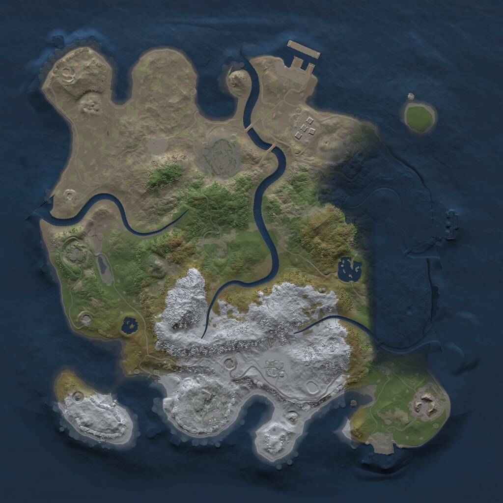 Rust Map: Procedural Map, Size: 3000, Seed: 1973951883, 10 Monuments