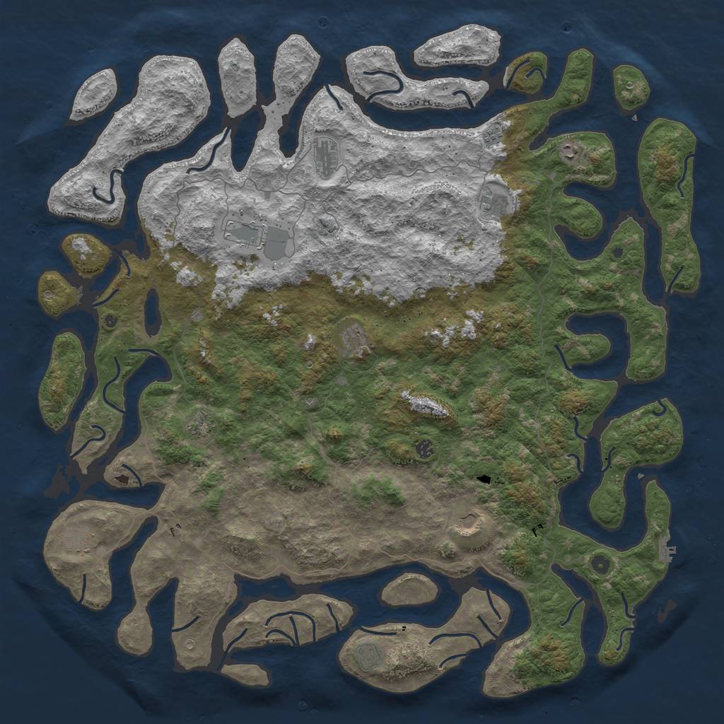 Rust Map: Procedural Map, Size: 6000, Seed: 2113459696, 15 Monuments