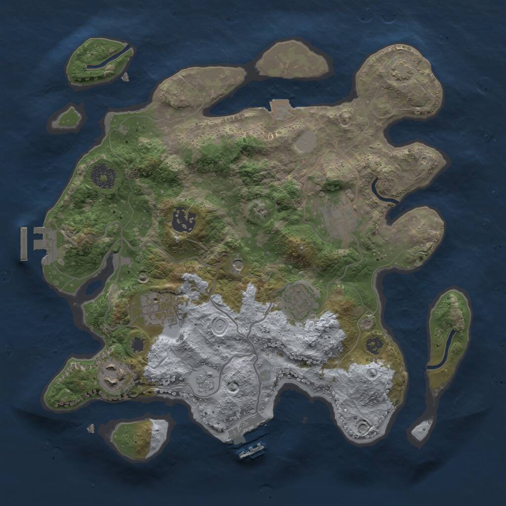 Rust Map: Procedural Map, Size: 3000, Seed: 856421, 11 Monuments