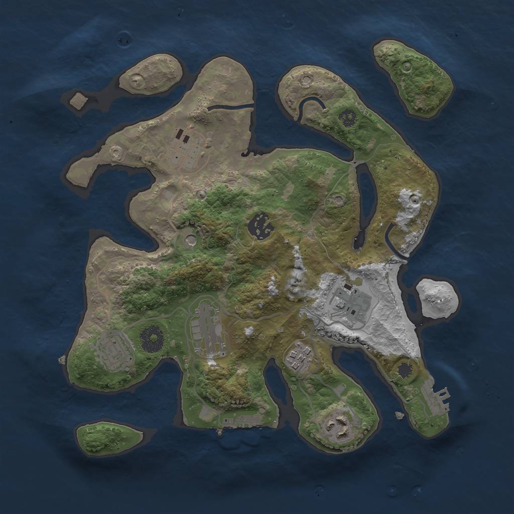 Rust Map: Procedural Map, Size: 3000, Seed: 20210728, 12 Monuments