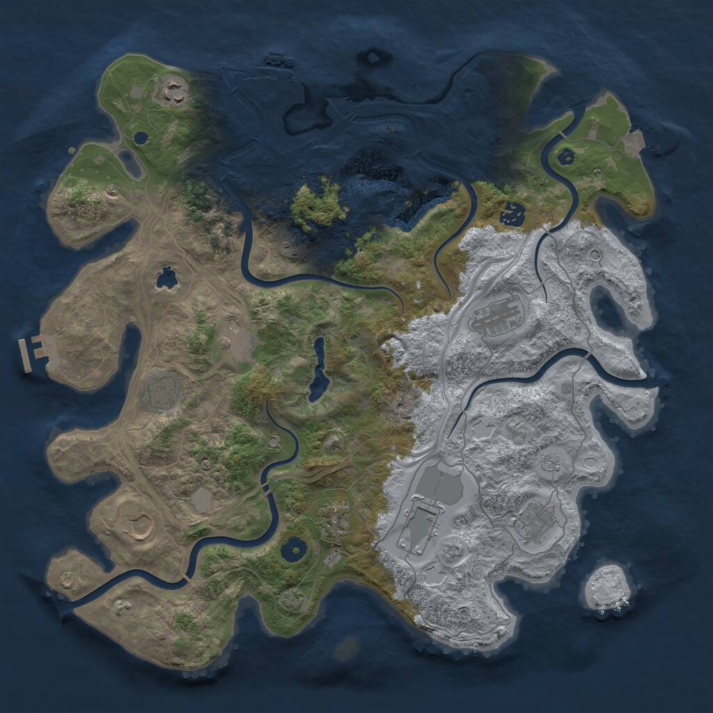 Rust Map: Procedural Map, Size: 4250, Seed: 564849, 16 Monuments