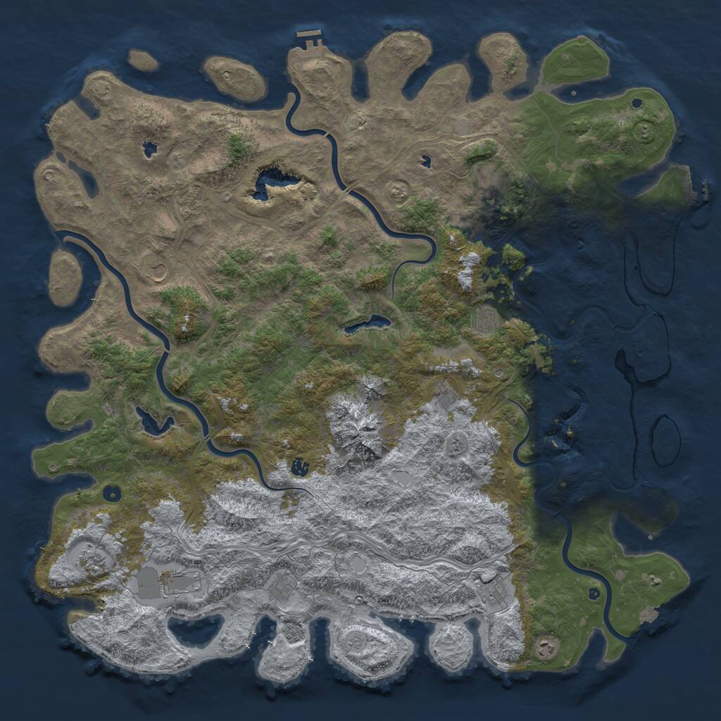 Rust Map: Procedural Map, Size: 6000, Seed: 1868098473, 17 Monuments