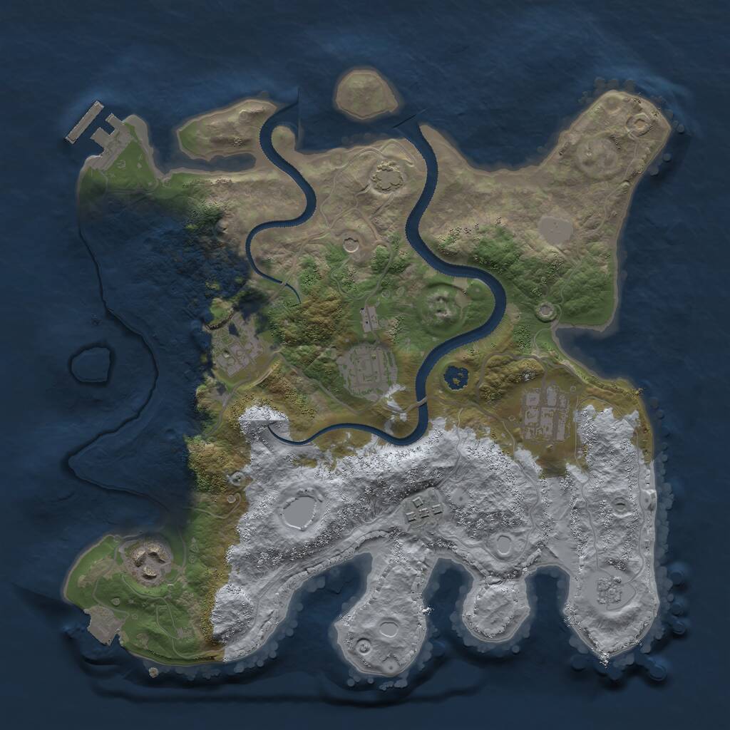 Rust Map: Procedural Map, Size: 3000, Seed: 8246, 10 Monuments