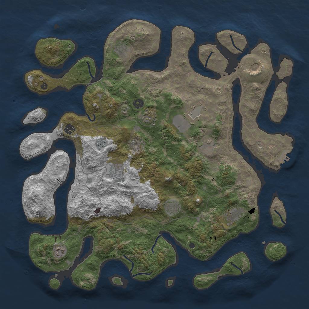 Rust Map: Procedural Map, Size: 4500, Seed: 337286145, 15 Monuments