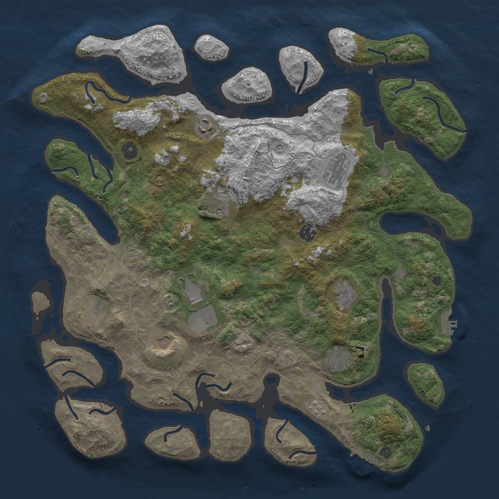 Rust Map: Procedural Map, Size: 4500, Seed: 565718, 15 Monuments