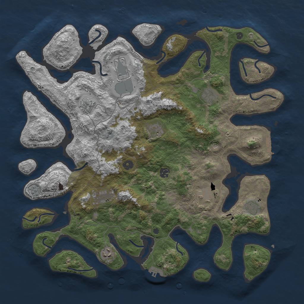 Rust Map: Procedural Map, Size: 4500, Seed: 310702508, 15 Monuments