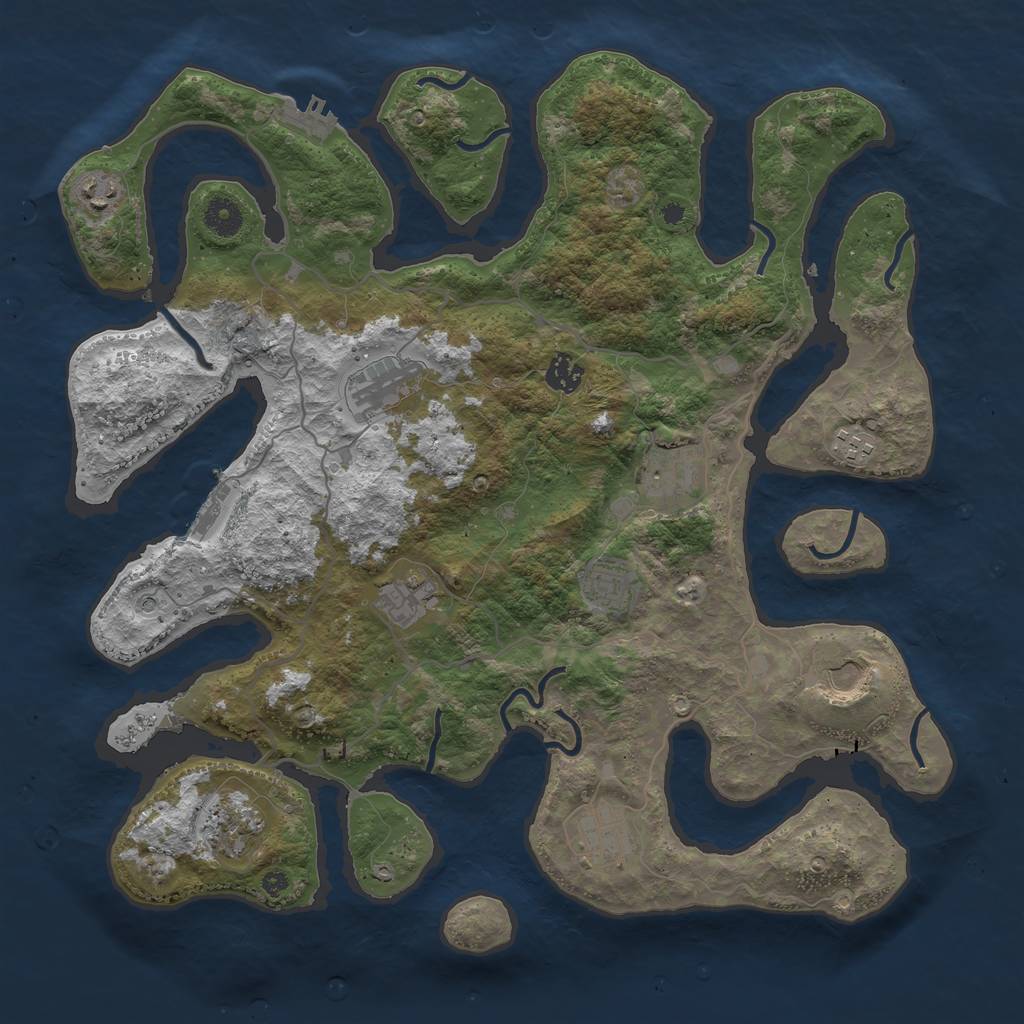 Rust Map: Procedural Map, Size: 4050, Seed: 1359680681, 15 Monuments