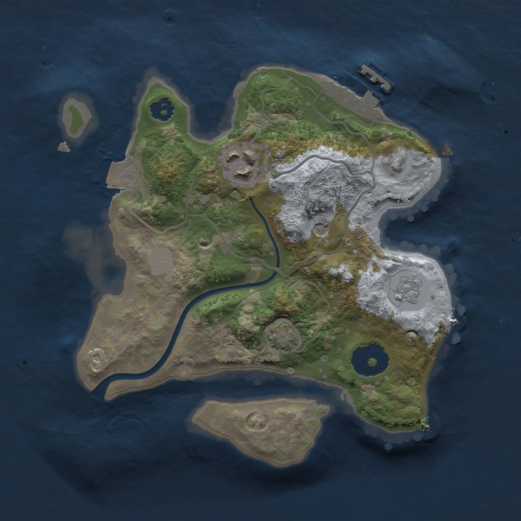 Rust Map: Procedural Map, Size: 2250, Seed: 9876327, 6 Monuments