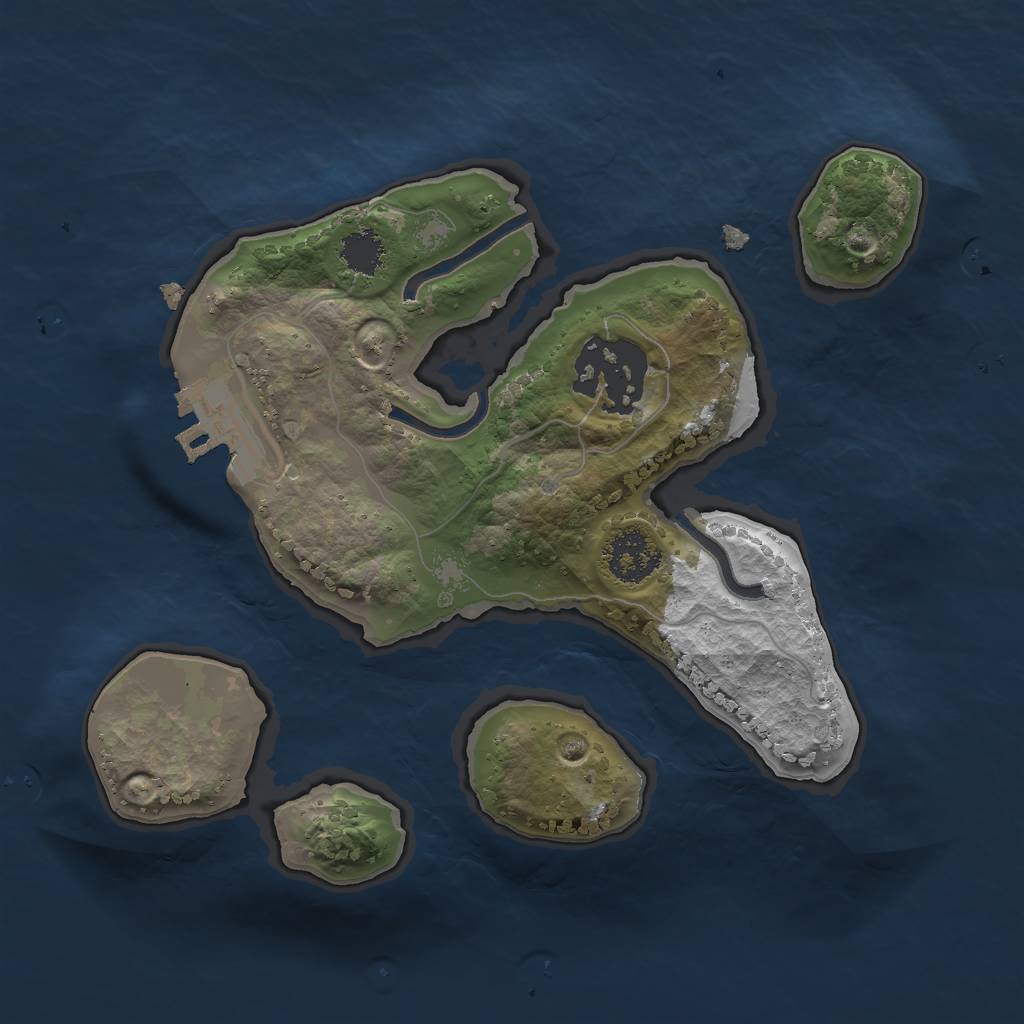 Rust Map: Procedural Map, Size: 2000, Seed: 323260846, 4 Monuments