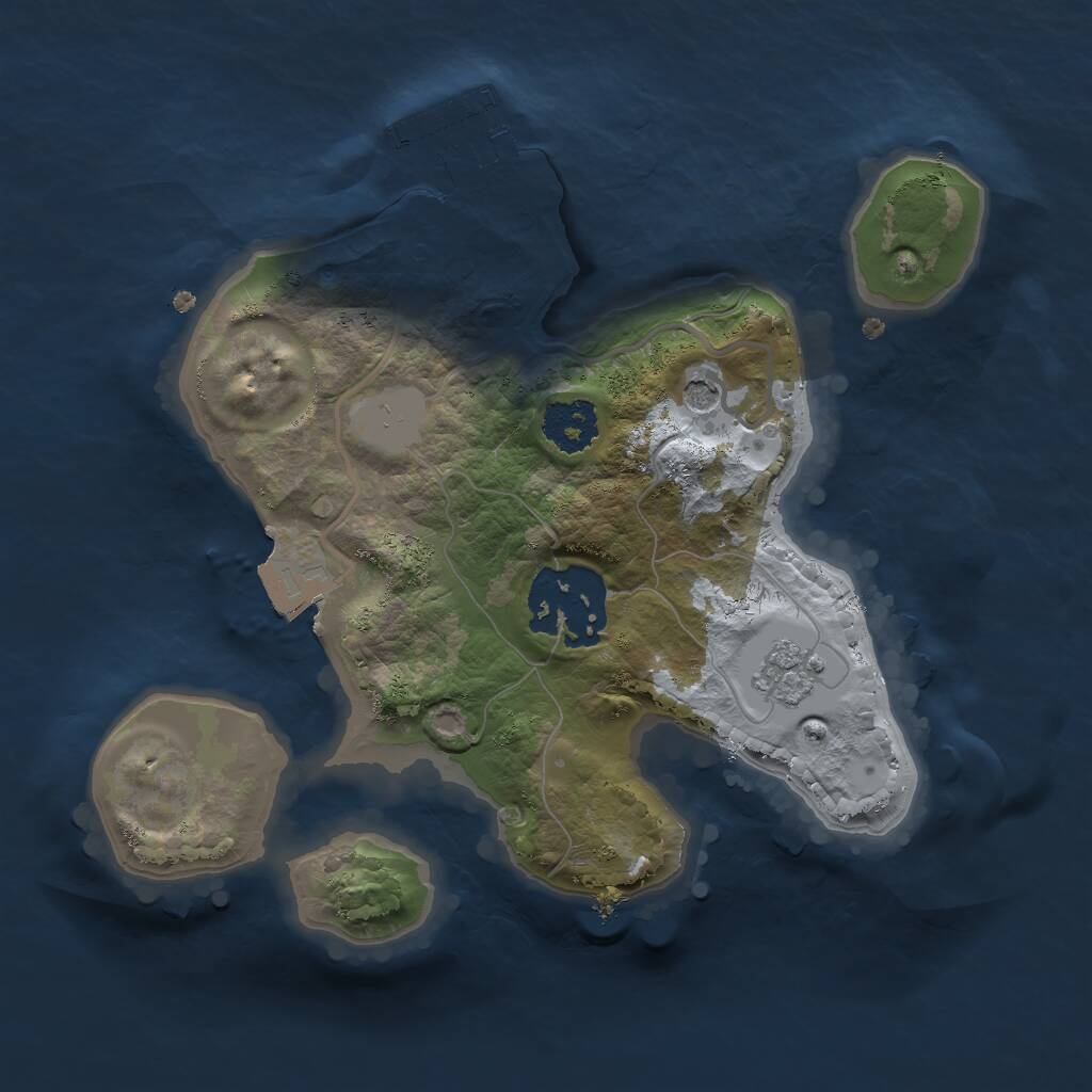 Rust Map: Procedural Map, Size: 2000, Seed: 323260846, 5 Monuments