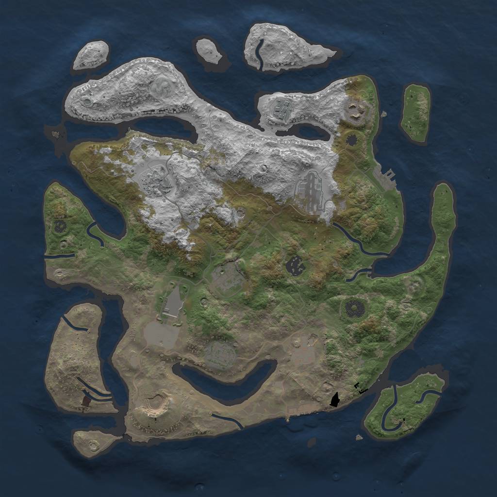 Rust Map: Procedural Map, Size: 3900, Seed: 11, 15 Monuments