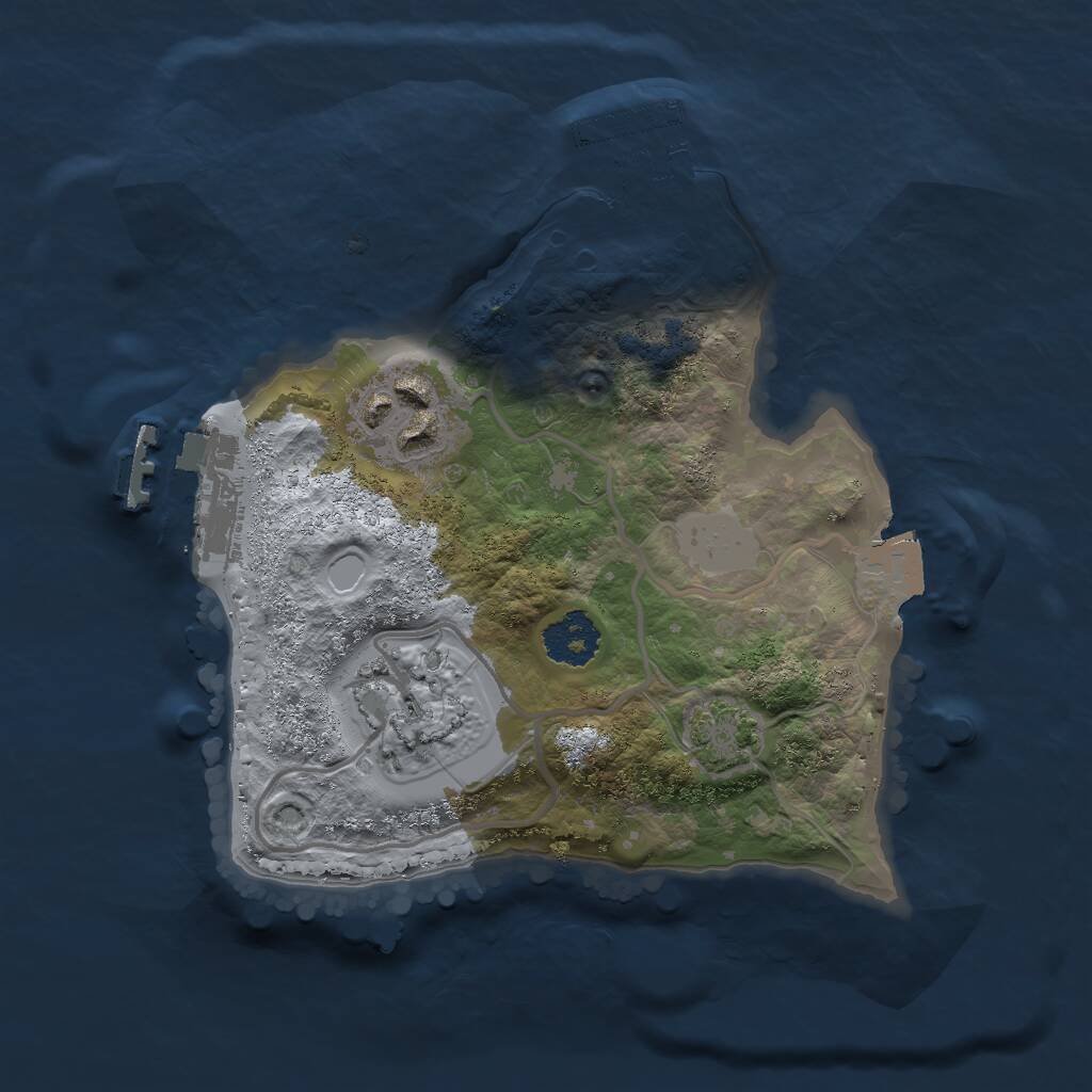 Rust Map: Procedural Map, Size: 2000, Seed: 1225214544, 6 Monuments
