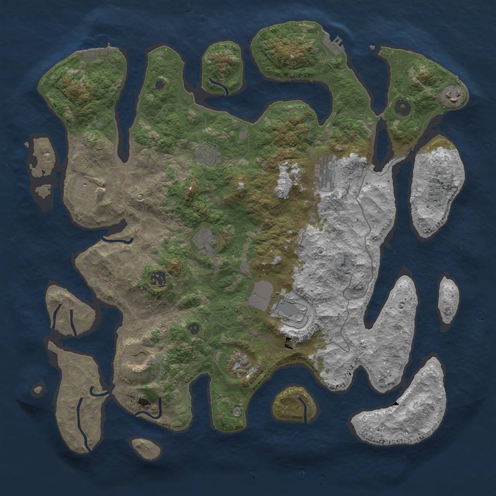 Rust Map: Procedural Map, Size: 4500, Seed: 49219326, 15 Monuments