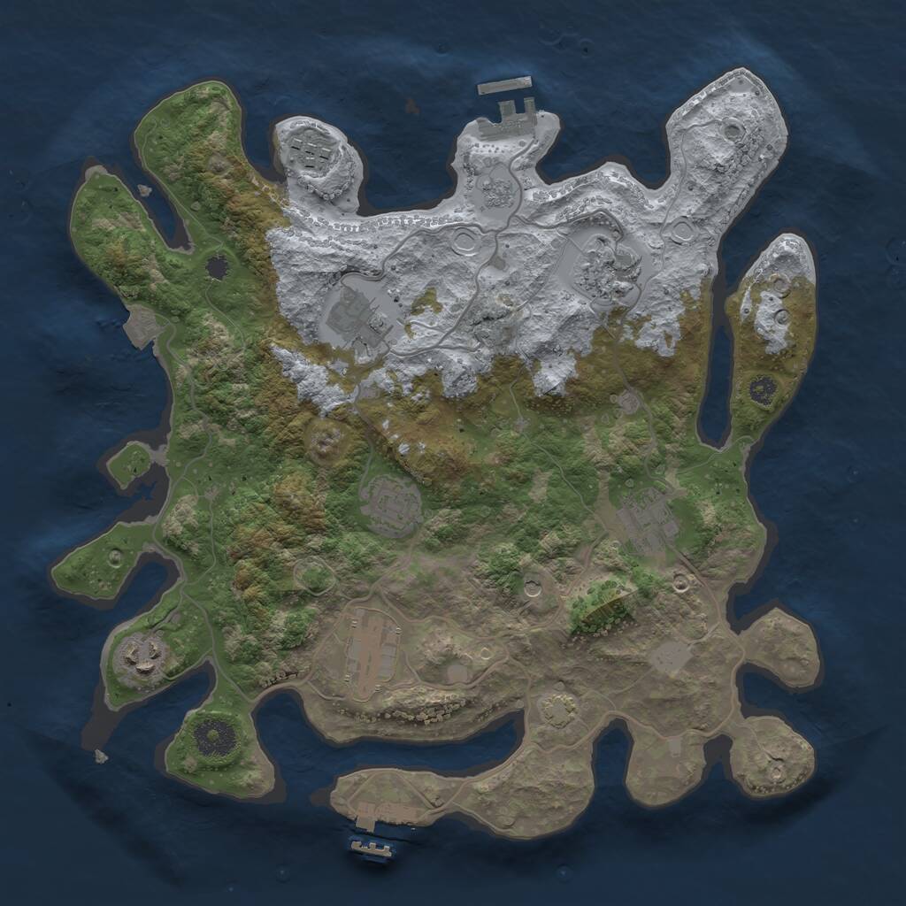 Rust Map: Procedural Map, Size: 3386, Seed: 274902, 13 Monuments