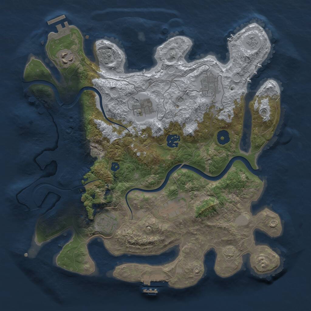 Rust Map: Procedural Map, Size: 3386, Seed: 274902, 13 Monuments