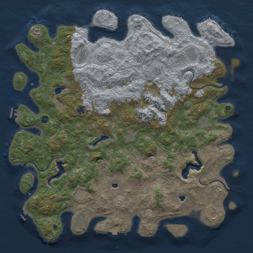 Rust Map: Procedural Map, Size: 5270, Seed: 1, 17 Monuments