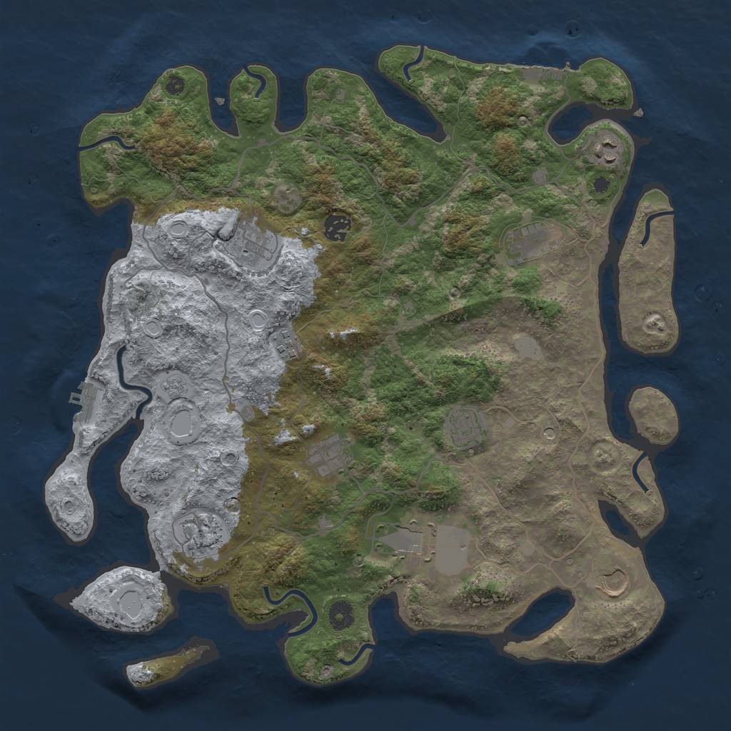 Rust Map: Procedural Map, Size: 4000, Seed: 706, 17 Monuments