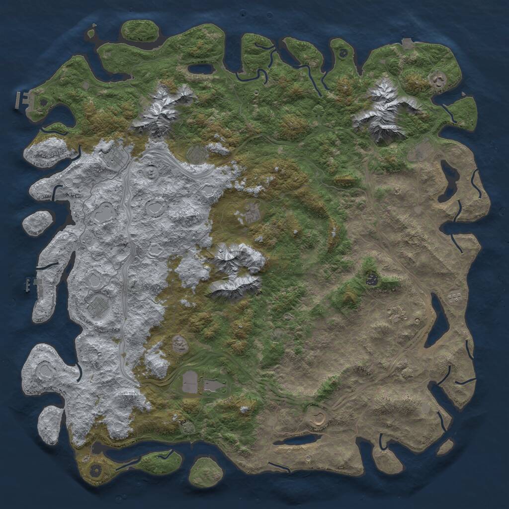 Rust Map: Procedural Map, Size: 6000, Seed: 15416794, 17 Monuments