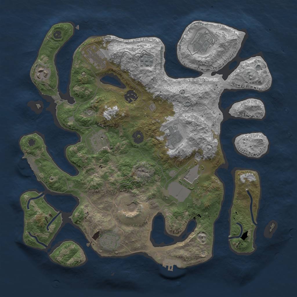 Rust Map: Procedural Map, Size: 3600, Seed: 36435647, 15 Monuments