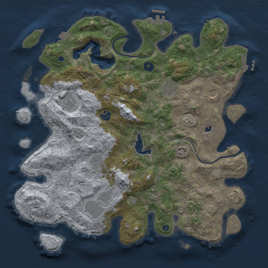 Rust Map: Procedural Map, Size: 4000, Seed: 197356946, 15 Monuments