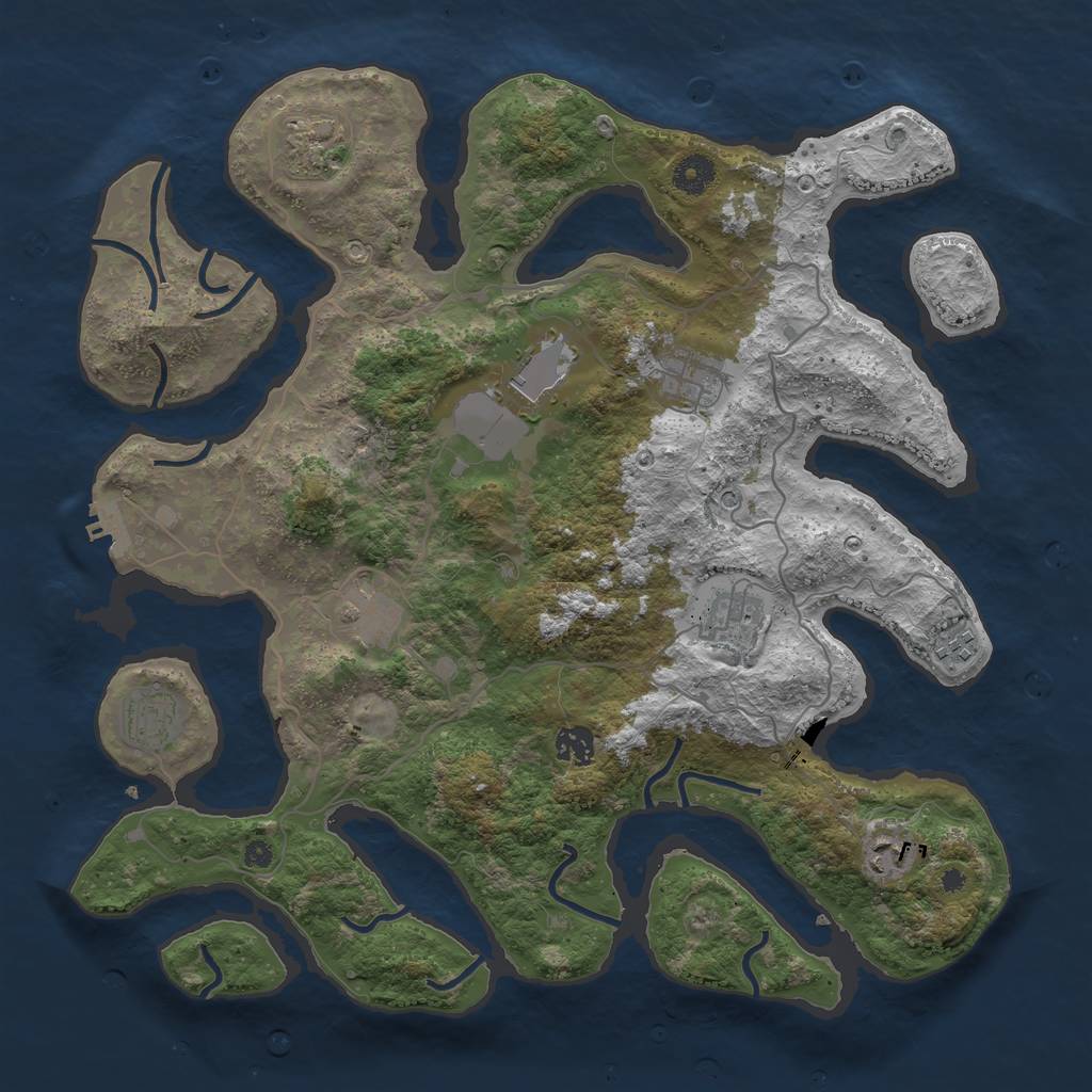 Rust Map: Procedural Map, Size: 4000, Seed: 18030025, 13 Monuments