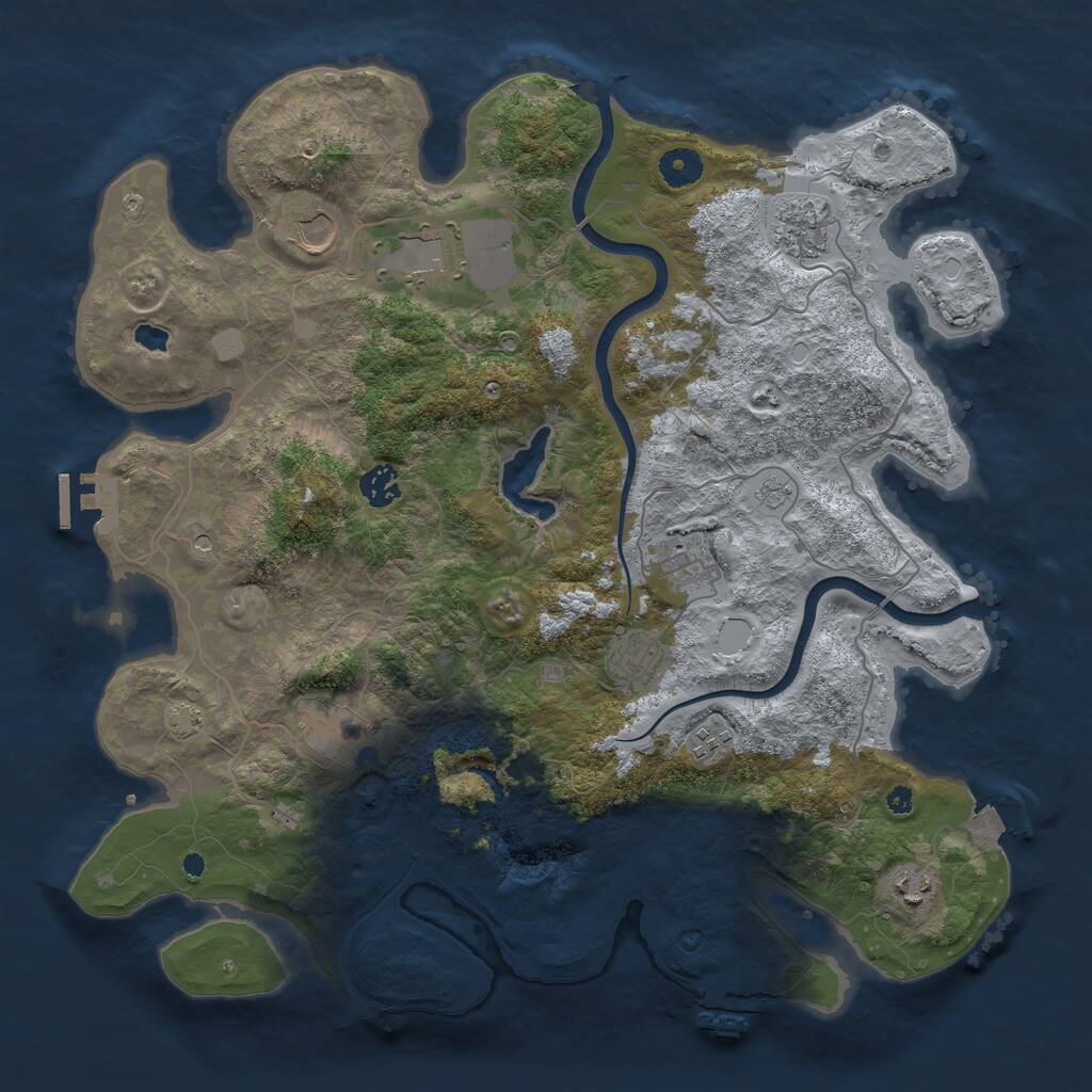 Rust Map: Procedural Map, Size: 4000, Seed: 18030025, 15 Monuments