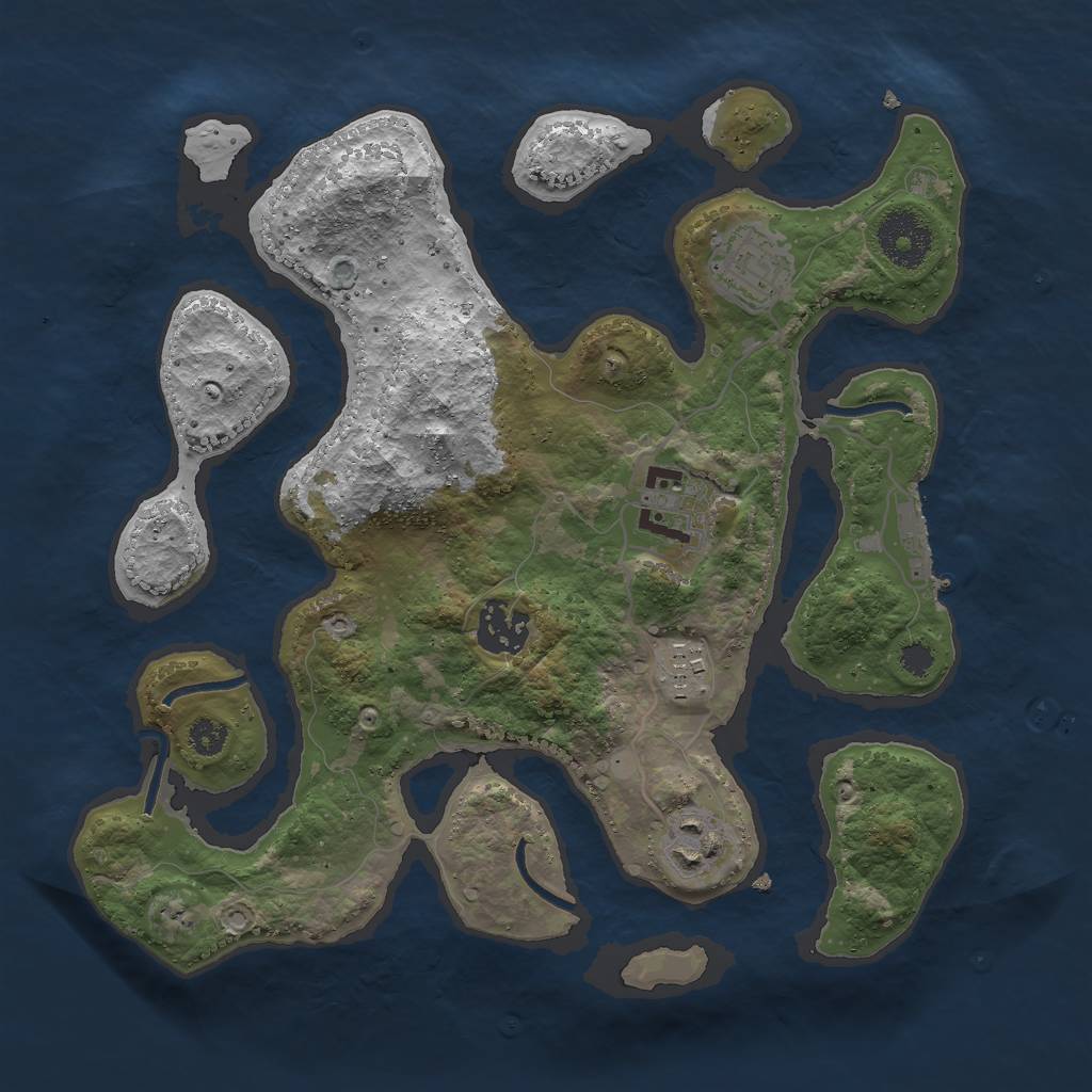 Rust Map: Procedural Map, Size: 3000, Seed: 577603, 8 Monuments