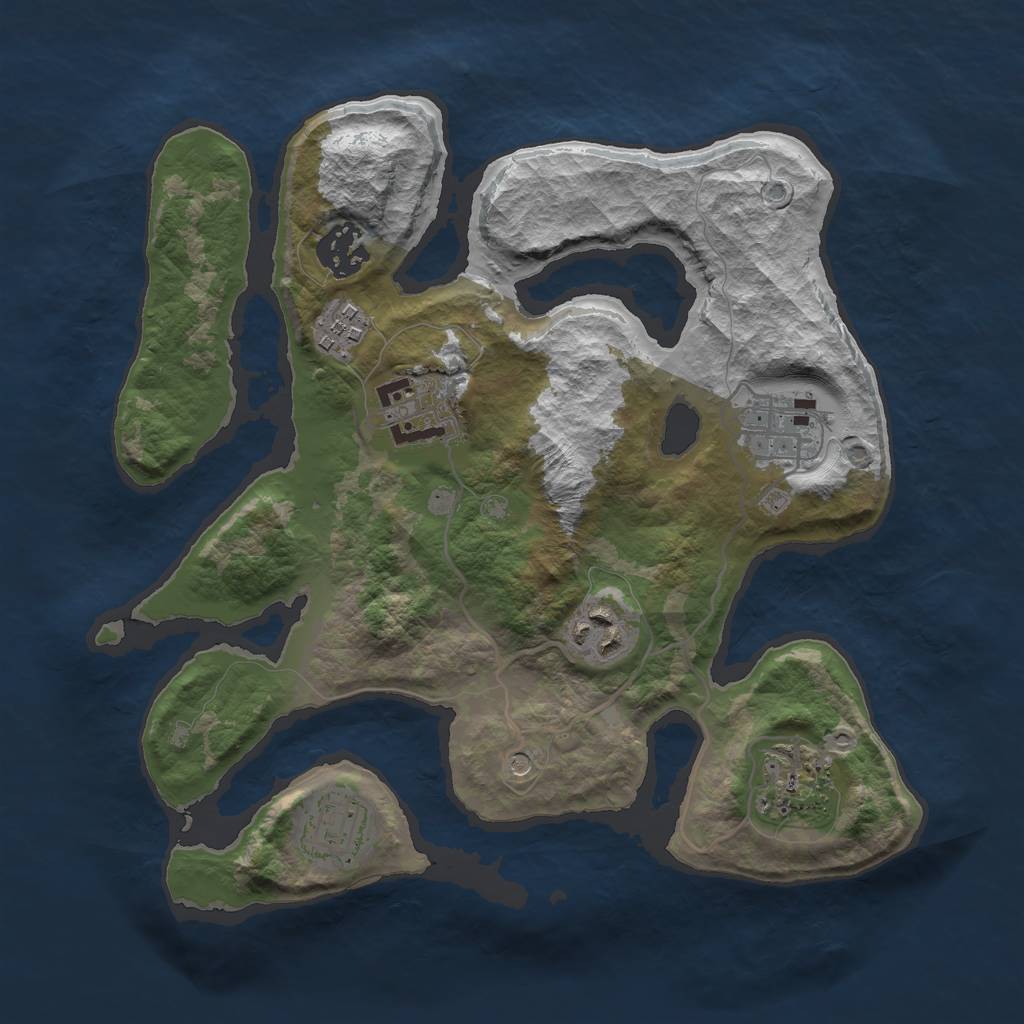 Rust Map: Barren, Size: 2950, Seed: 6123, 10 Monuments