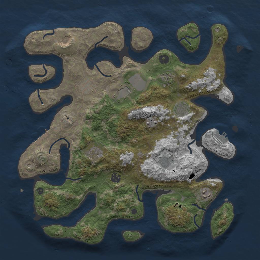 Rust Map: Procedural Map, Size: 3950, Seed: 958550, 15 Monuments