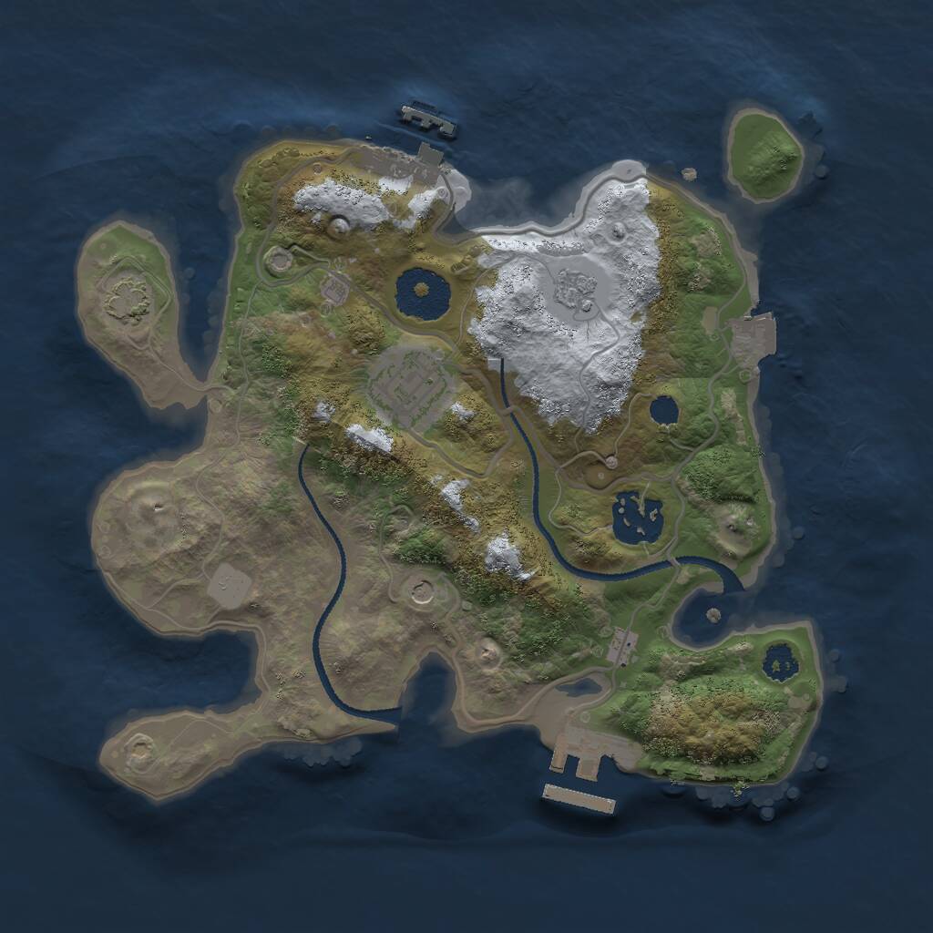 Rust Map: Procedural Map, Size: 2600, Seed: 222589, 8 Monuments